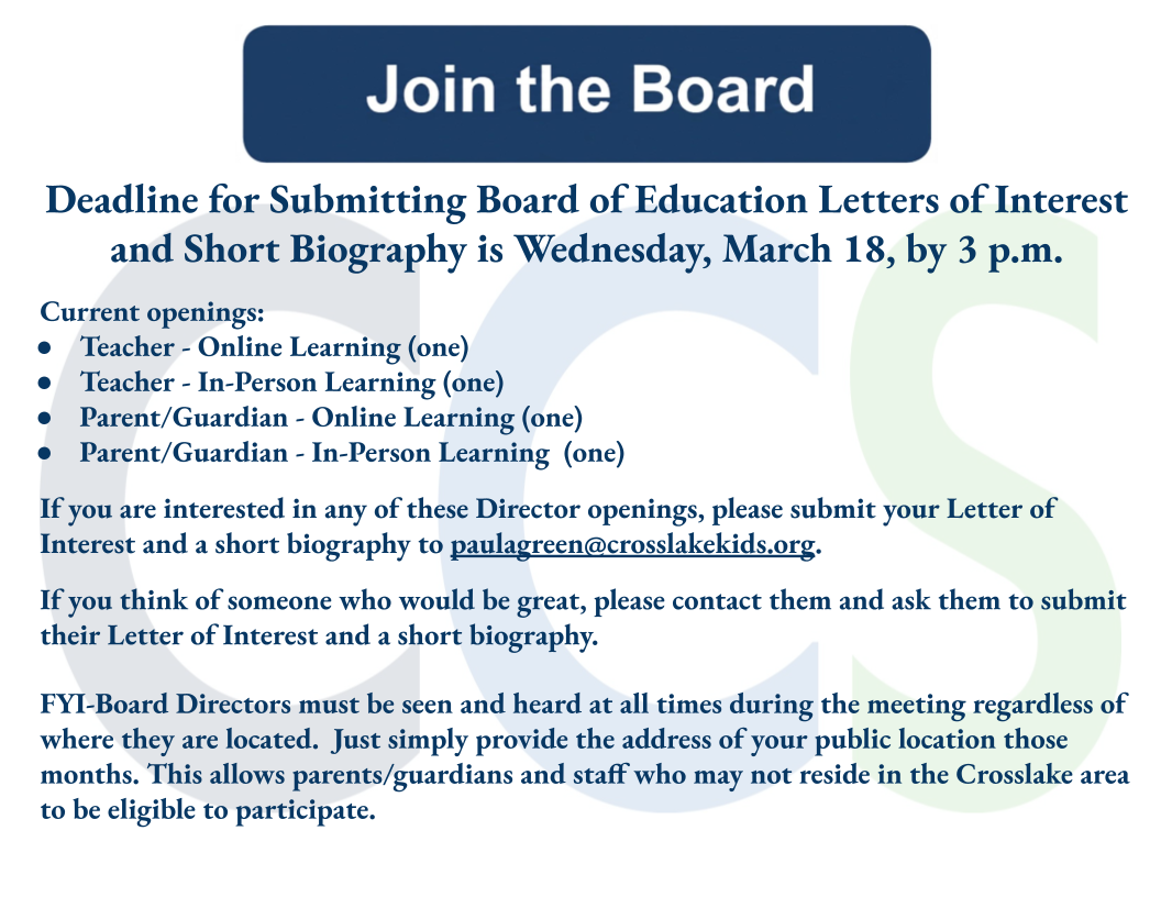 Image requesting those eligible to stand for Board of Education election.